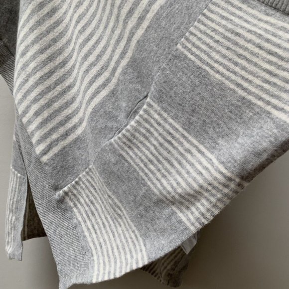 Joules Patti Cape Open Cardigan Size S/M Wool Blend Grey White Cloak Pockets - Picture 6 of 12